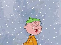 Licking snow flurries
