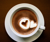 Heart marshmallows and hot cocoa