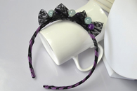 Cute Black Lace Bow Headband 