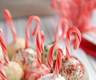 Candy cane cake pops