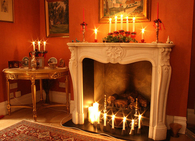 Candles by the mantle