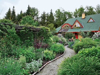 A green entrance