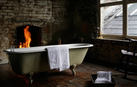 Bathtub by the fire