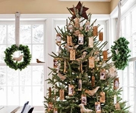 Christmas tree with hanging wreaths