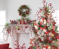Decorated christmas living room