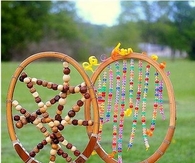 colorful beaded tennis rockets