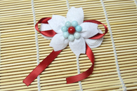 Glamorous White Felt Flower with Beads for Hair