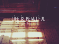 Life is beautiful, just live it