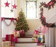 Holiday stair presents