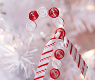 Candy cane ornament