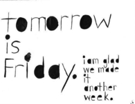 Tomorrow is friday