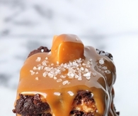 Salted caramel snickers fudge brownies