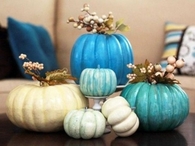 Blue & White Pumpkin Centerpiece