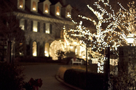 Lights outside christmas house