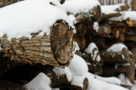 Snow on wood