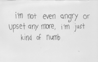 I'm just kind of numb
