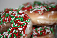 Xmas sprinkled donuts
