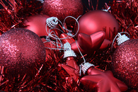 Red glitter ornaments