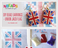 DIY Bead Earrings - Union Jack Flag
