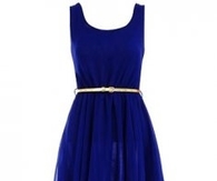 Asymetric Royal Blue Party Dress