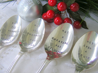 Engraved christmas spoons
