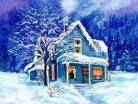 Blue Christmas House