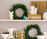 Wreath on shelves