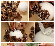 DIY Pine Cone Pom Poms