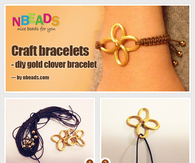 Craft Bracelets - DIY Gold Clover Bracelet