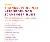 Thanksgiving Day Scavenger Hunt