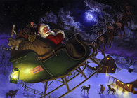 Santa and his reindeer