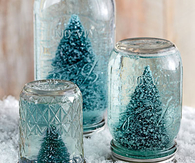Mason jar snow globe