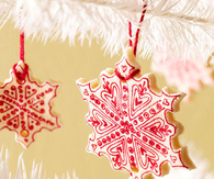 Salt dough cookie snowflake ornaments