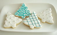 Blue and white Christmas cookies