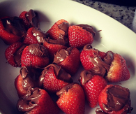 Chocolate filled strawberries