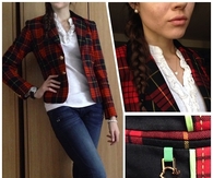 Plaid blazer and braid
