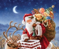 Santa going down a chimney