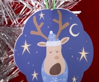 Holiday bell and reindeer paper ornaments