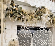 Wintry fireplace