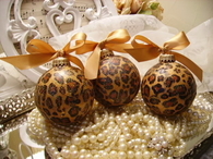 Leopard print ornaments