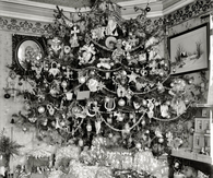 Black and white christmas tree