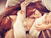 Cute cuddling couple
