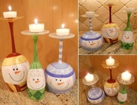 Snowmen candle holders
