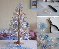 Snowflakes from plastic bottles