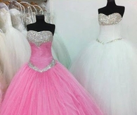 Pink & White Prom Dresses