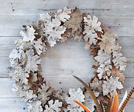 Birch bark leaf wreath