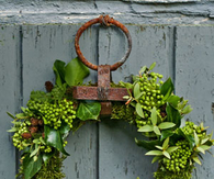 Moss, ivy and eucalyptus wreath