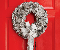 Newspaper wreath