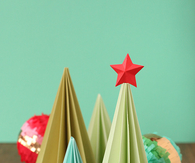 Origami paper christmas trees