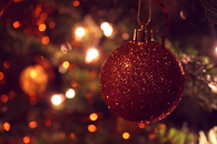 Red glitter ornaments